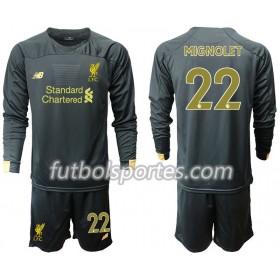 Camisetas Niños Liverpool MIGNOLET 22 Portero Primera Equipacion 2019/2020 Manga Larga